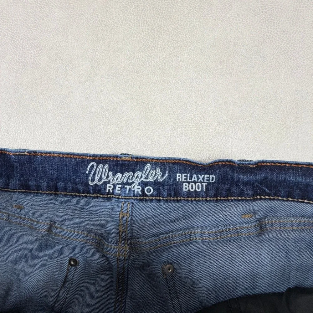 Wrangler Retro Relaxed Bootcut Jeans Mens 34x30 Blue Medium Wash Western
